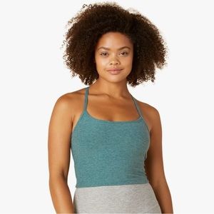 Beyond Yoga Sports Bra Longline Crop Top Space  Dye Green Sz Large